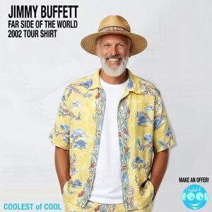 Jimmy Buffett Far Side Of The World Tour 2002 shirt men's 3XL Button Up Vintage
